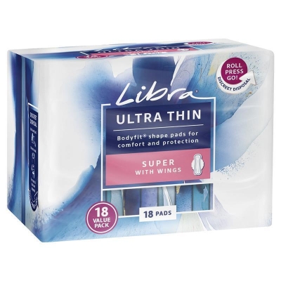 Libra Ultra Thin Pads Super With Wings 18 Pack