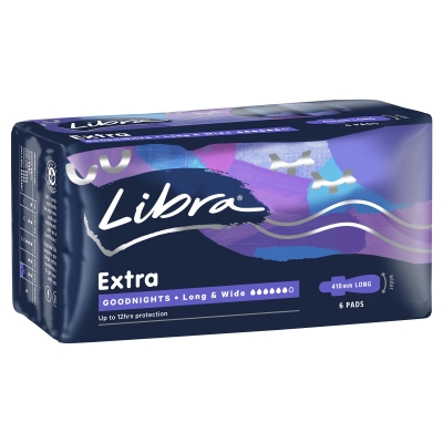 Libra Extra Goodnight Pads with Wings 6 Pack 