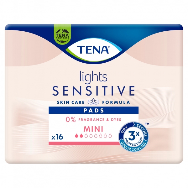 Tena Pads Lights Sensitive Mini 16 Pack