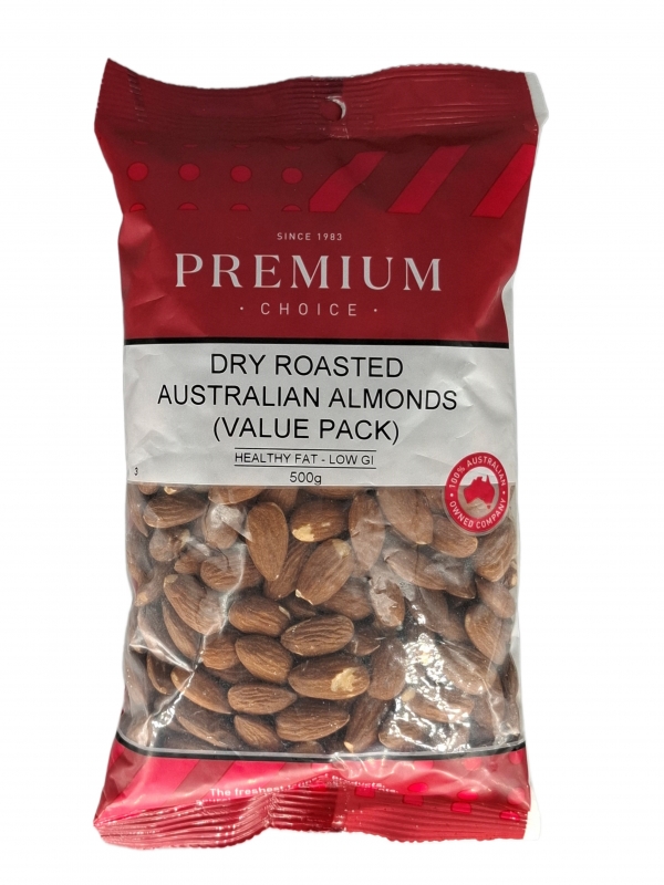 Premium Choice Almonds Dry Roasted 500g