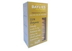 Baylies Organic Olive Oil & Sea Salt Lavash 135g