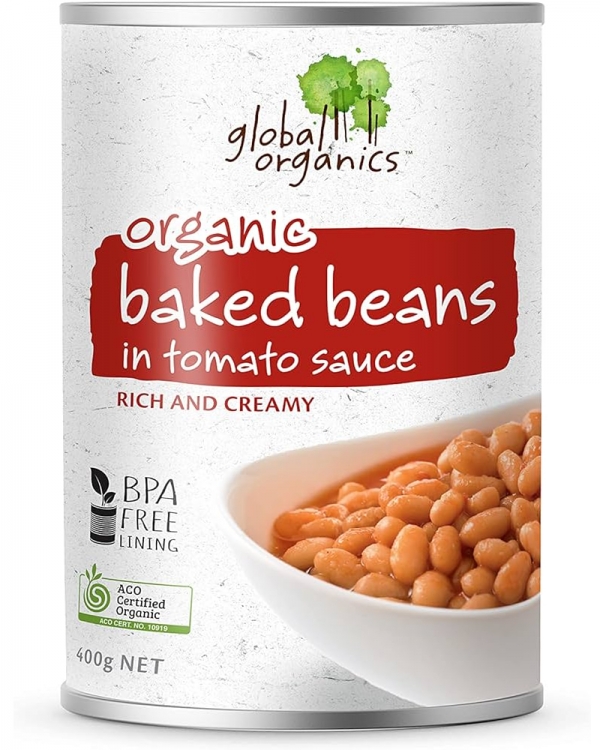 Global Organics Baked Beans Tomato Sauce 400g