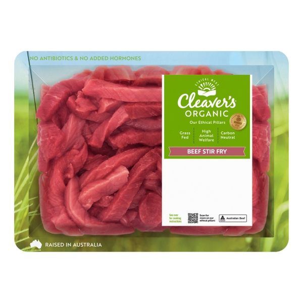 Cleaver's Organic Beef Stir Fry Strips 450g