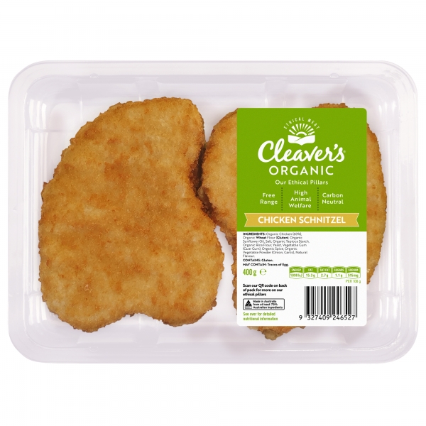 Cleaver's Organic Chicken Schnitzel 400g