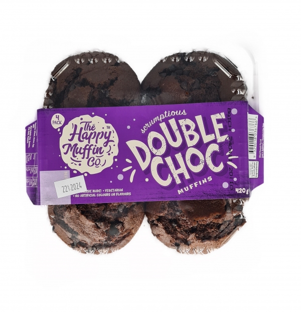 The Happy Muffin Co Double Choc 4 Pack 420g
