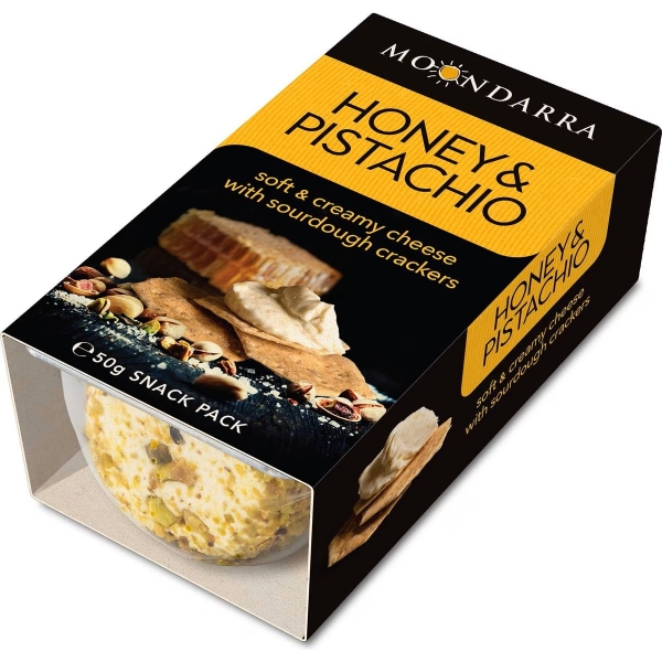 Moondarra Cheese & Crackers Snack Pack Honey & Pistachio 50g