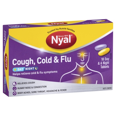 Nyal Cough Cold & Flu Day & Night Tablets 24 Pack