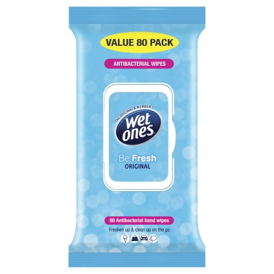 Wet Ones Be Fresh Antibacterial Wipes 80 Pack