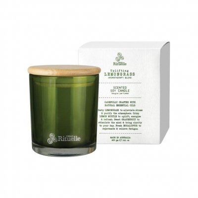 Flourish Organics Candle Lemongrass 400g