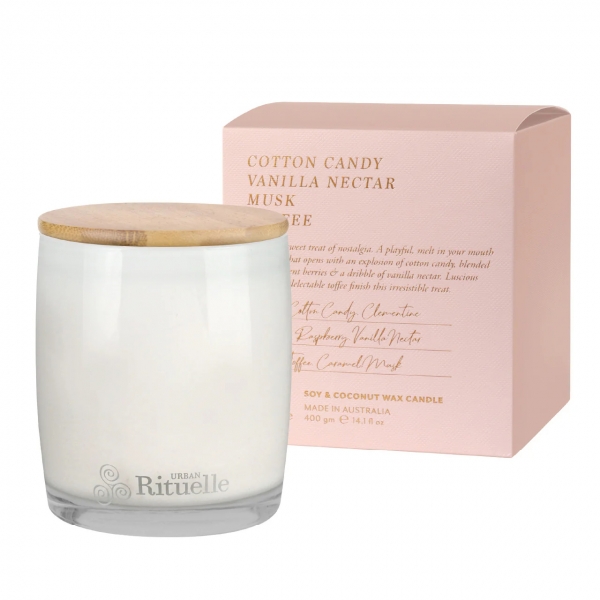 Apotheca Soy Candle Cotton Candy, Vanilla, Musk 400g