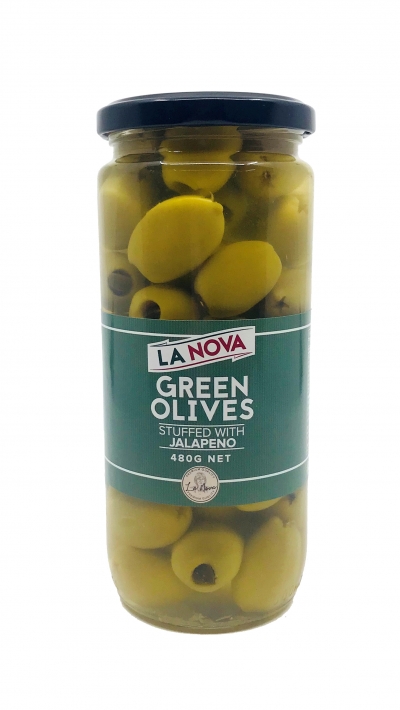 La Nova Green Olives Stuffed with Jalapeno 480g