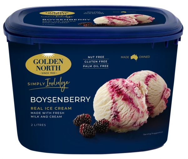 Golden North Ice Cream Simply Indulge Boysenberry 2lt