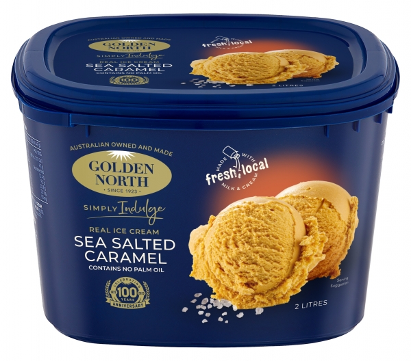 Golden North Ice Cream Simply Indulge Sea Salted Caramel 2lt