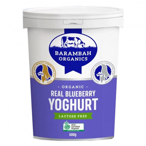 Barambah Organics Blueberry Yoghurt Lactose Free 500g