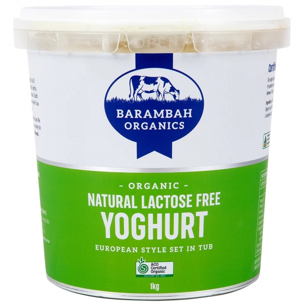 Barambah Organics Natural Yoghurt Lactose Free 1kg
