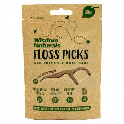 Wisdom Naturals Recycled Plastic Flossers 30 Pack