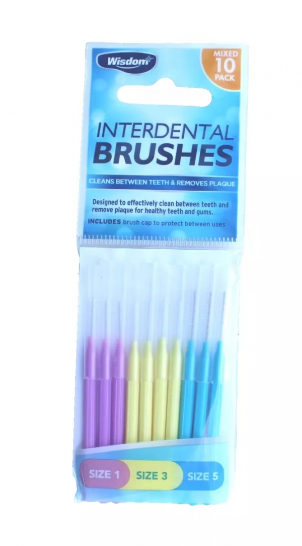 Wisdom Interdental Brushed Mixed Sizes 10 Pack
