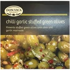 Don Vica Olives Green Chilli Garlic Stuffed 280g