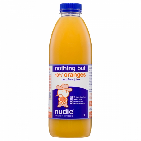 Nudie Nothing But Oranges Pulp Free Juice 1lt
