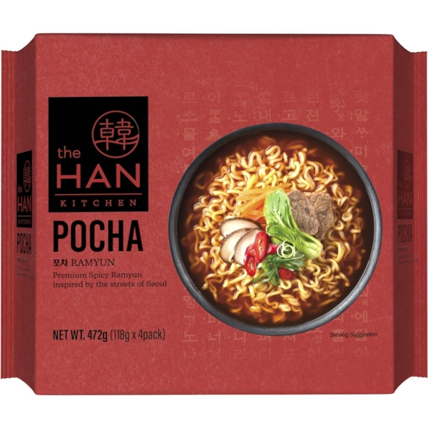 The Han Kitchen Ramyun Noodles Pocha 4 Pack 472g