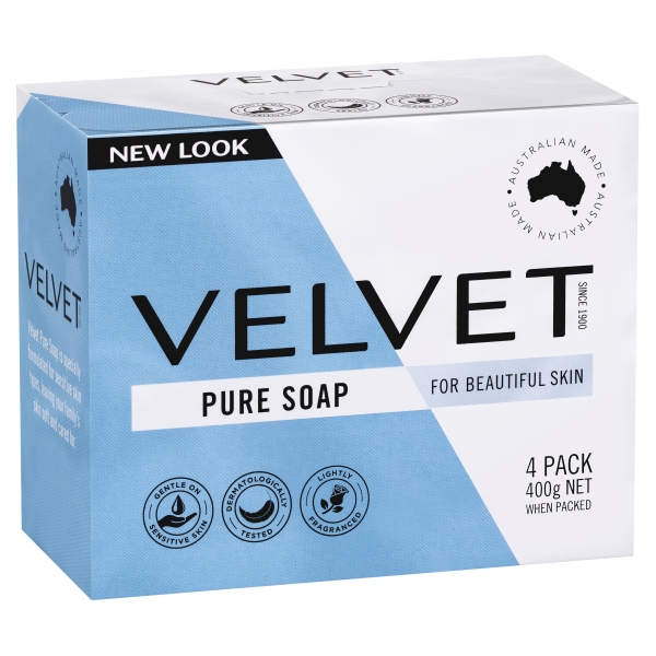 Velvet Soap Pure 4 Pack 400g