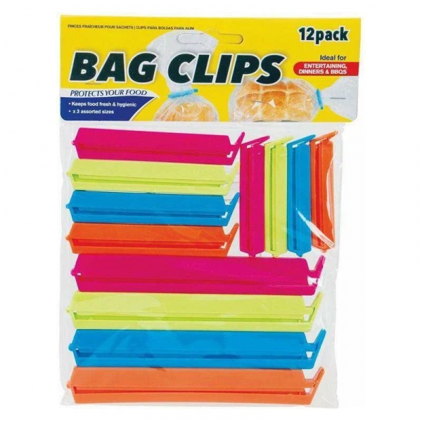 Bag Clips Assorted Sizes 12 Pack