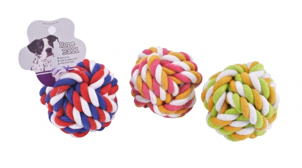 Pet Rope Ball Assorted Colours 