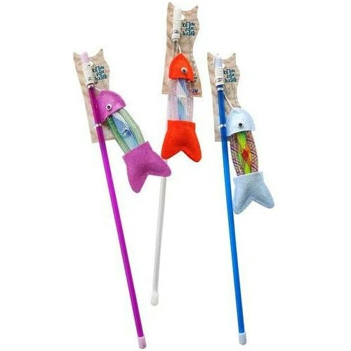 Cat Toy Kitten Fish Teaser Asst Colours Each