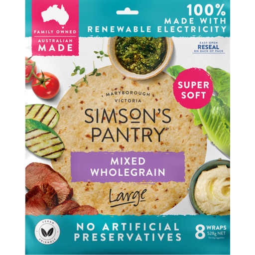 Simson's Pantry Wraps Mixed Wholegrain 8 Pack 528g