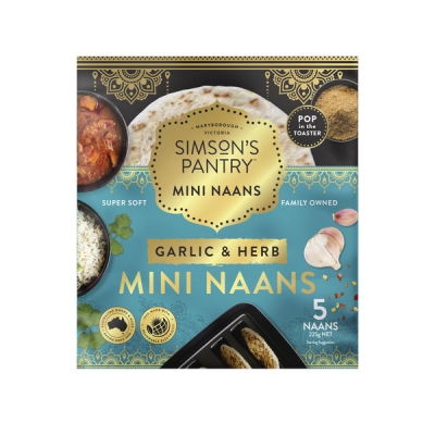 Simson's Pantry Mini Naans Garlic & Herb 225g