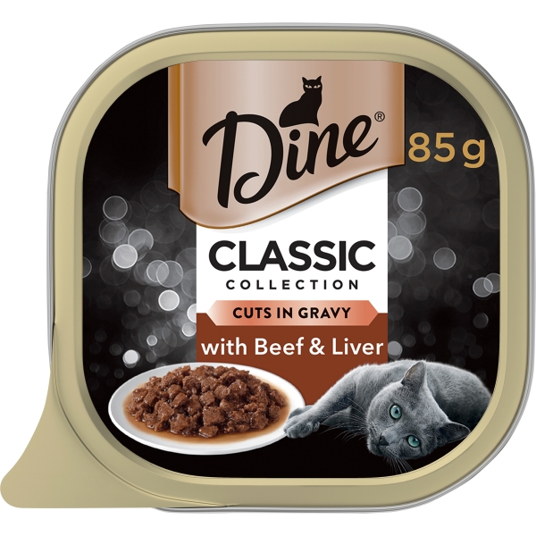 Dine Cat Food Cuts in Gravy Beef & Liver 85g