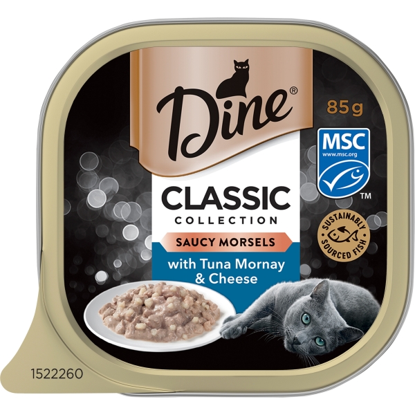 Dine Cat Food Saucy Morsels Tuna Mornay & Cheese 85g