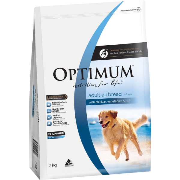 Optimum Adult Dry Dog Food Chicken Vegetables & Rice 7kg