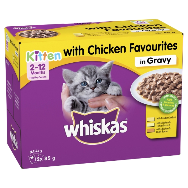 Whiskas Favourites Kitten Chicken in Gravy 12 x 85g
