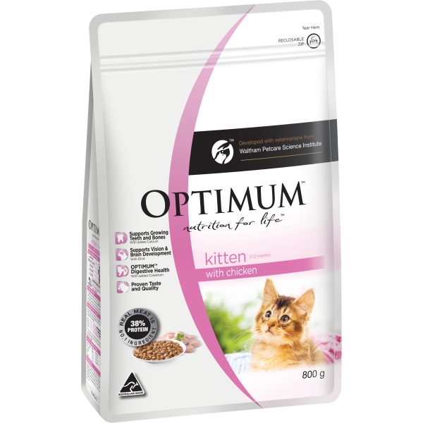 Optimum Kitten Dry Cat Food Chicken 800g