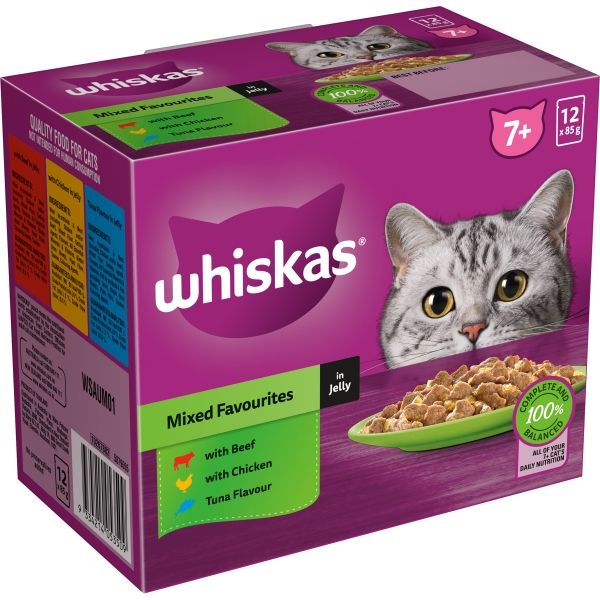 Whiskas Mixed Favourites in Jelly 7 Years + 12 x 85g