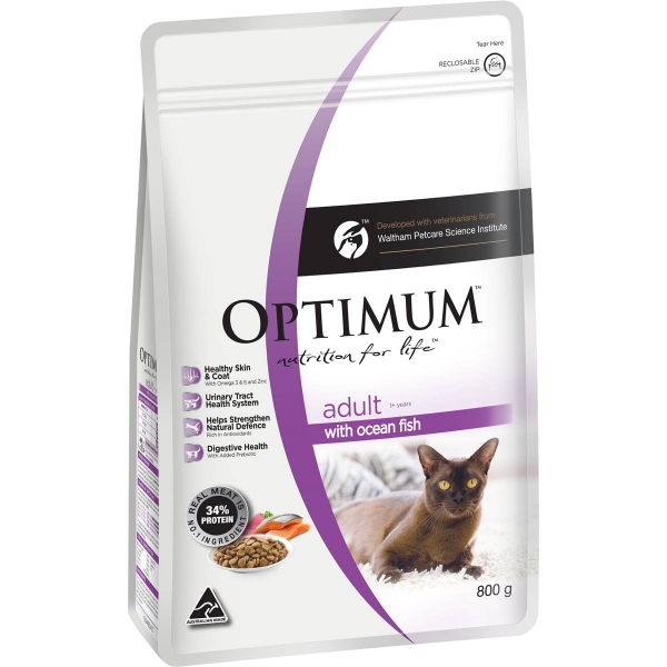 Optimum Adult Dry Cat Food Ocean Fish 800g