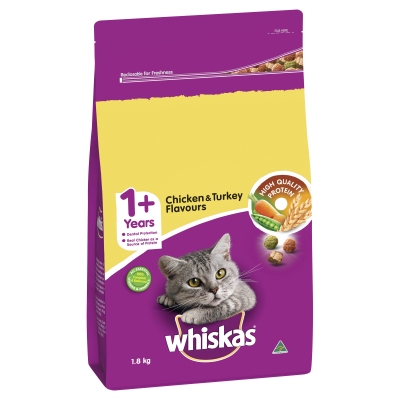 Whiskas Dry Cat Food Chicken & Turkey 1.8kg
