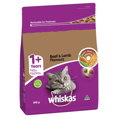 Whiskas Dry Cat Food Beef & Lamb 800g