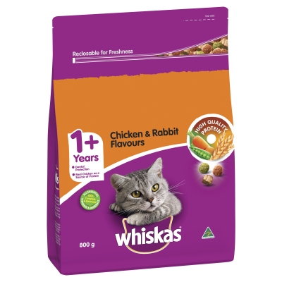 Whiskas Dry Cat Food Chicken & Rabbit 800g