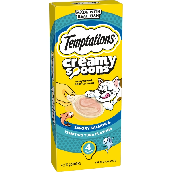 Temptations Cat Treats Creamy Spoons Salmon & Tuna 4 x 10g