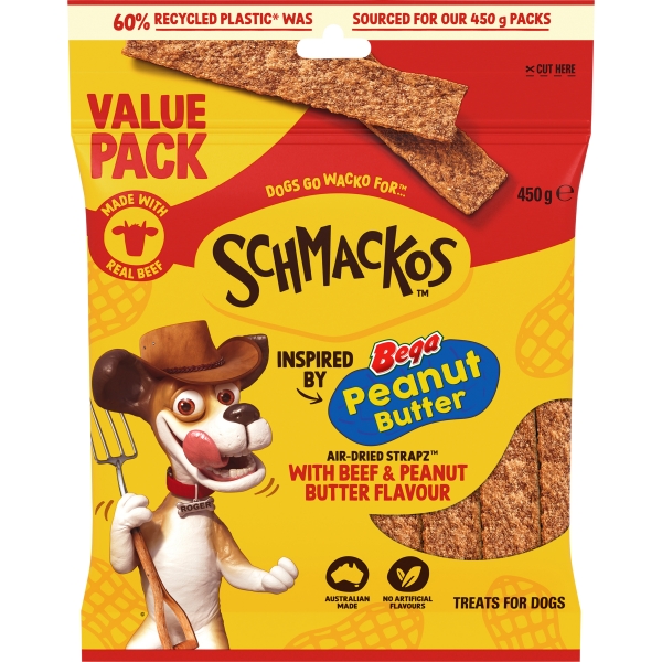 Schmackos Strapz With Beef & Peanut Butter 450g