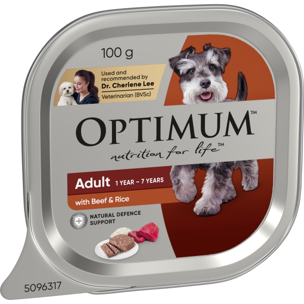Optimum Adult Dog Food Beef & Rice 100g