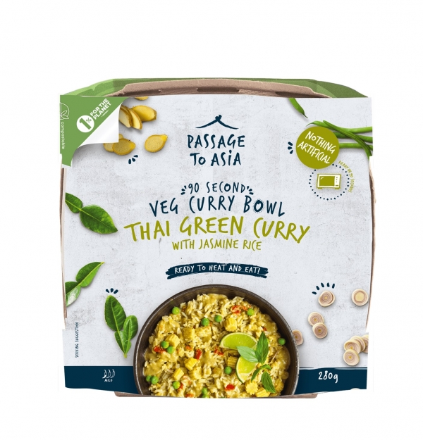 Passage To Asia Veg Curry Bowl Thai Green Curry 280g