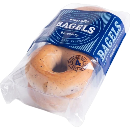 The Bagel Boys Bakery Blueberry Bagels 4 Pack 400g