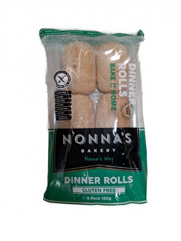 Nonna's Bake At Home Dinner Rolls Gluten Free 6 Pack 150g