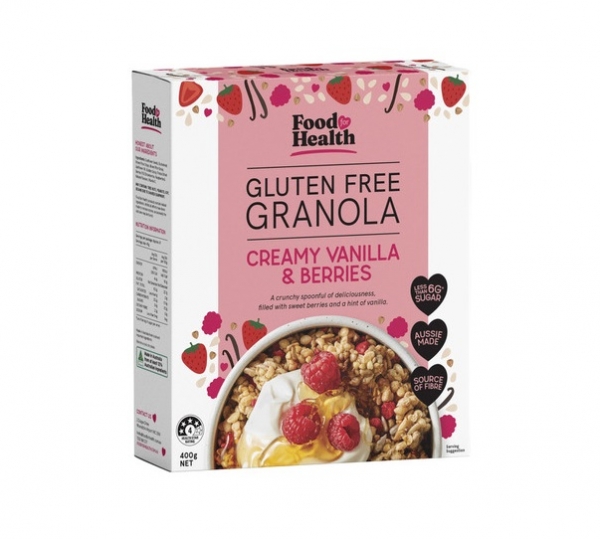 Food For Health Gluten Free Granola Creamy Vanilla & Berries 400g