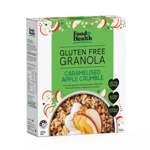 Food For Health Gluten Free Granola Caramel Apple Crumble 400g