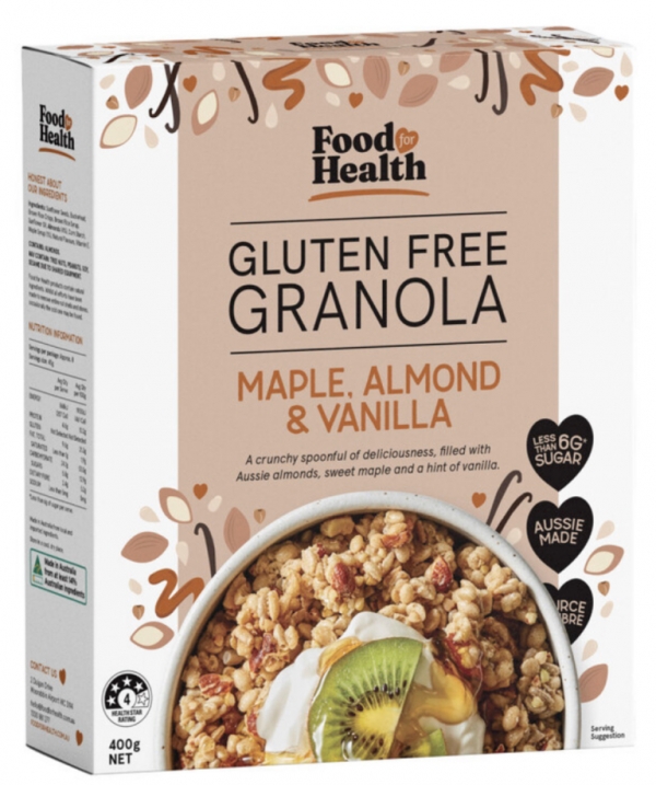 Food For Health Gluten Free Granola Maple Almond & Vanilla 400g