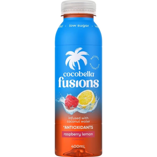 Cocobella Fusions Infused Coconut Water Raspberry Lemon 400ml